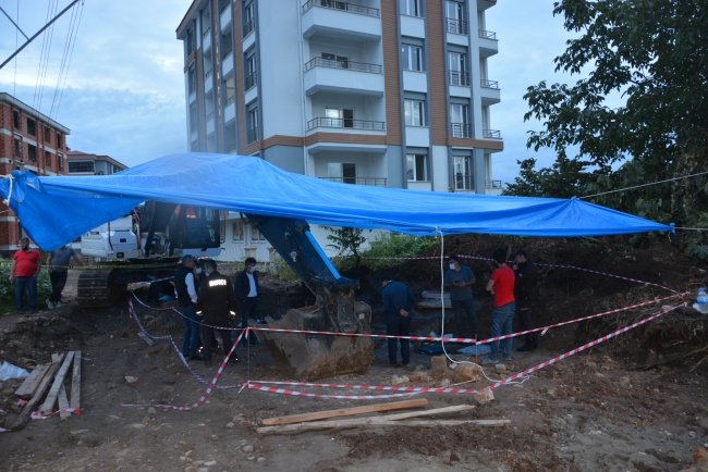 Ordu'da yol yapım çalışması sırasında lahit bulundu